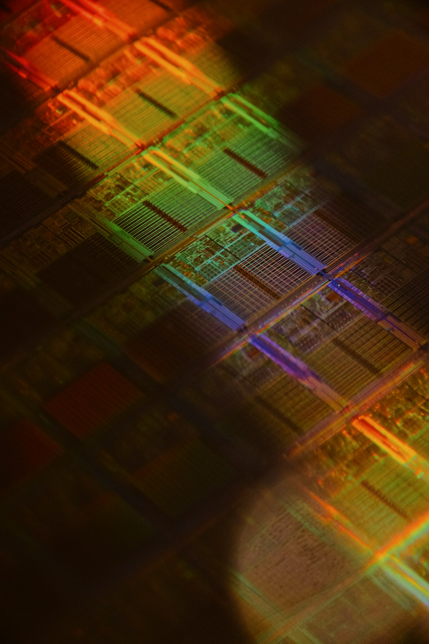 실리콘 웨이퍼·반도체 집적회로 클로즈업